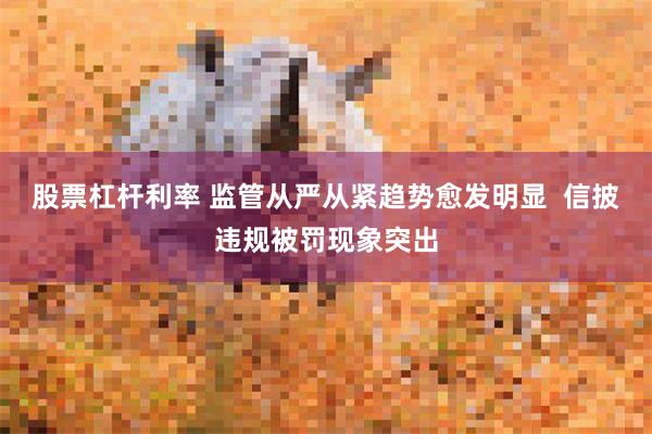 股票杠杆利率 监管从严从紧趋势愈发明显  信披违规被罚现象突出