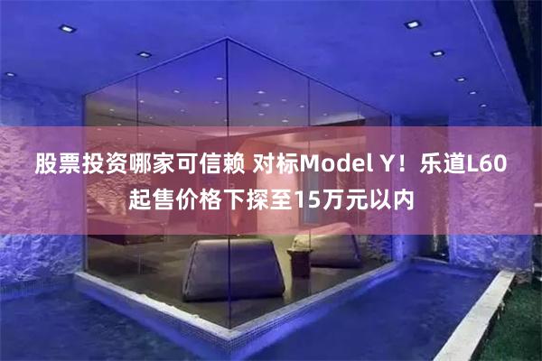 股票投资哪家可信赖 对标Model Y！乐道L60起售价格下探至15万元以内