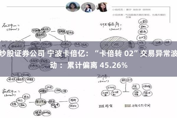 炒股证券公司 宁波卡倍亿：“卡倍转 02”交易异常波动 ：累计偏离 45.26%